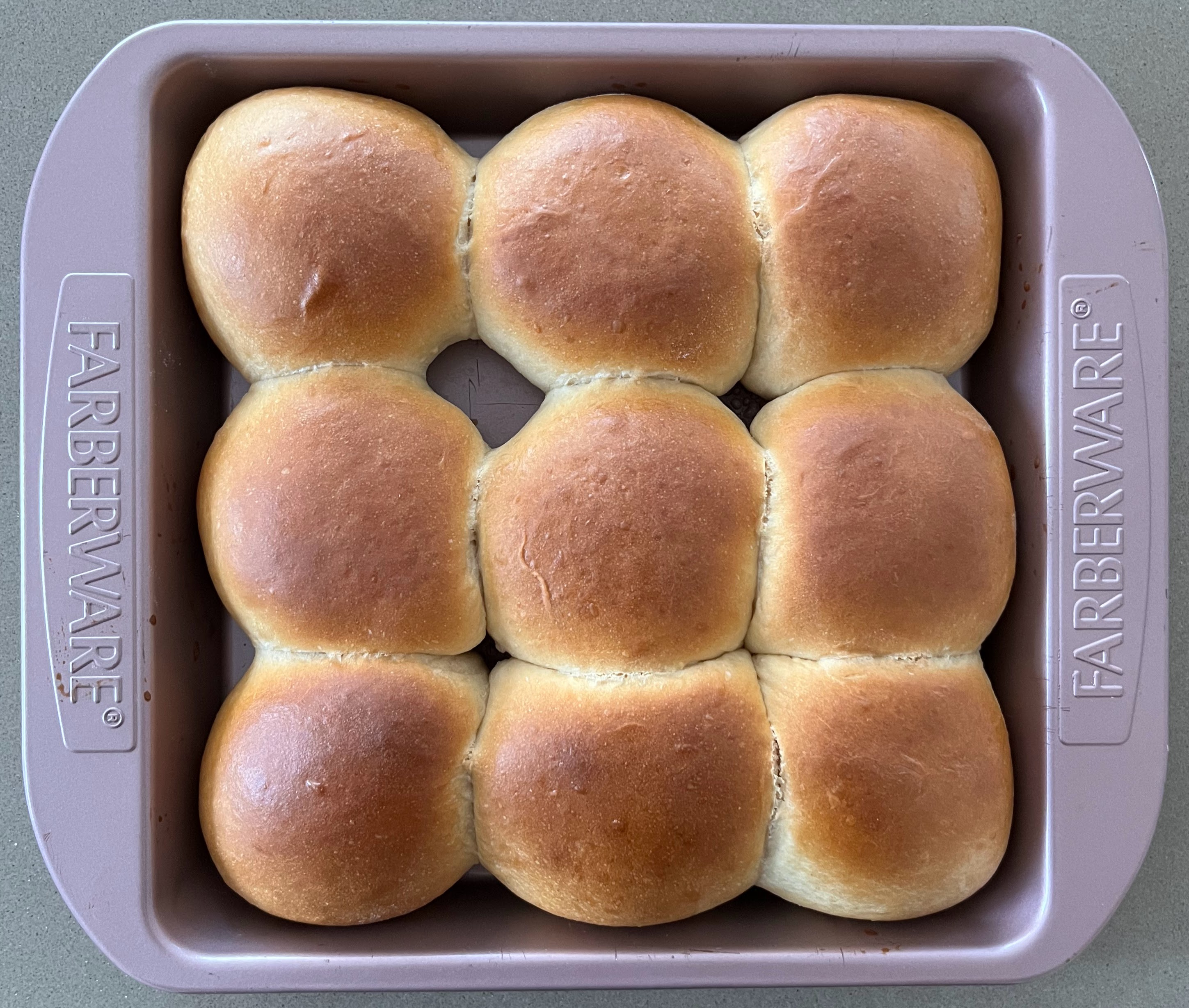 Milk bread rolls, using a tangzhong dough.